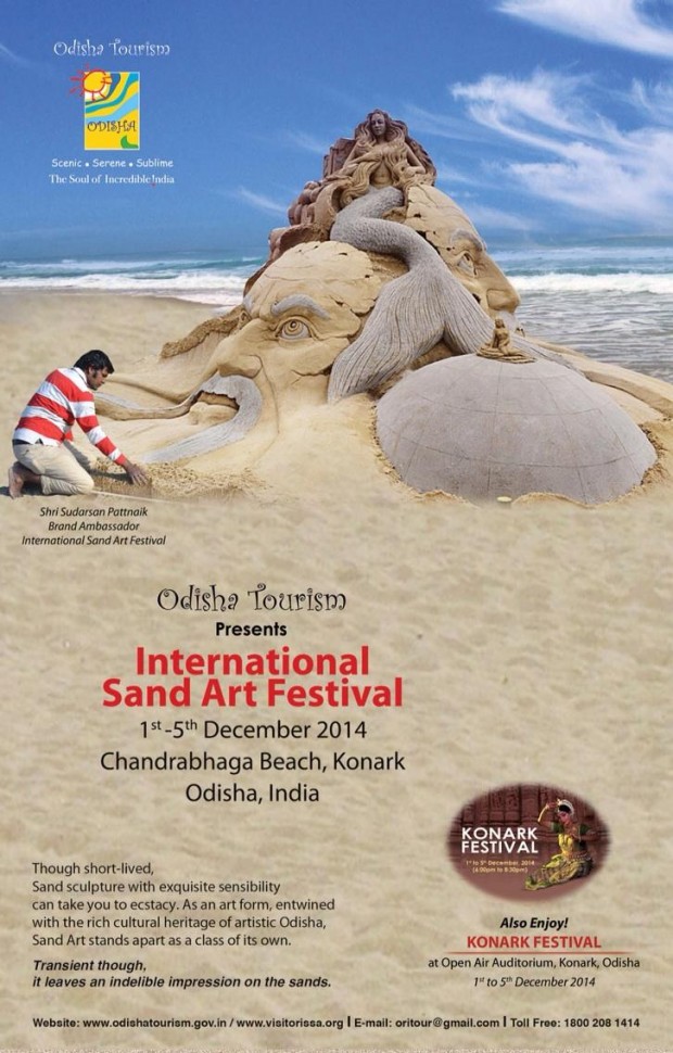 International Sandart Festival from 1st 5th Dec in Konark