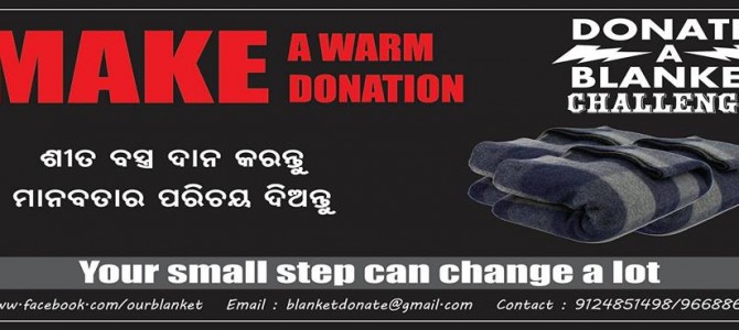 Impressive Social campaign in bhubaneswar – Donate a Blanket