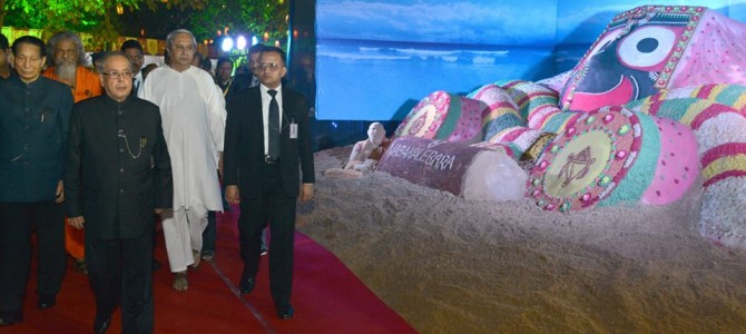 Sandart showing Jagannath Nabakalebar in Bhubaneswar for President’s visit