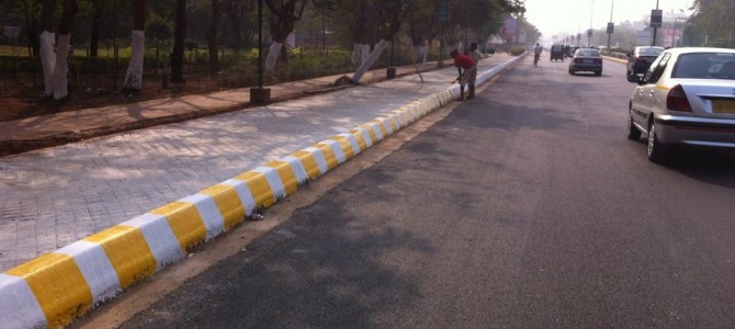 Bhubaneswar Roads getting dressed up for Indian Road Congress in the city Jan 18-22