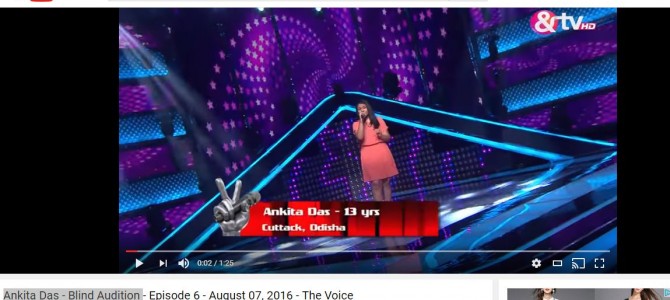 Presenting Ankita Das of Cuttack : Selected for And TV The Voice Kids in first round